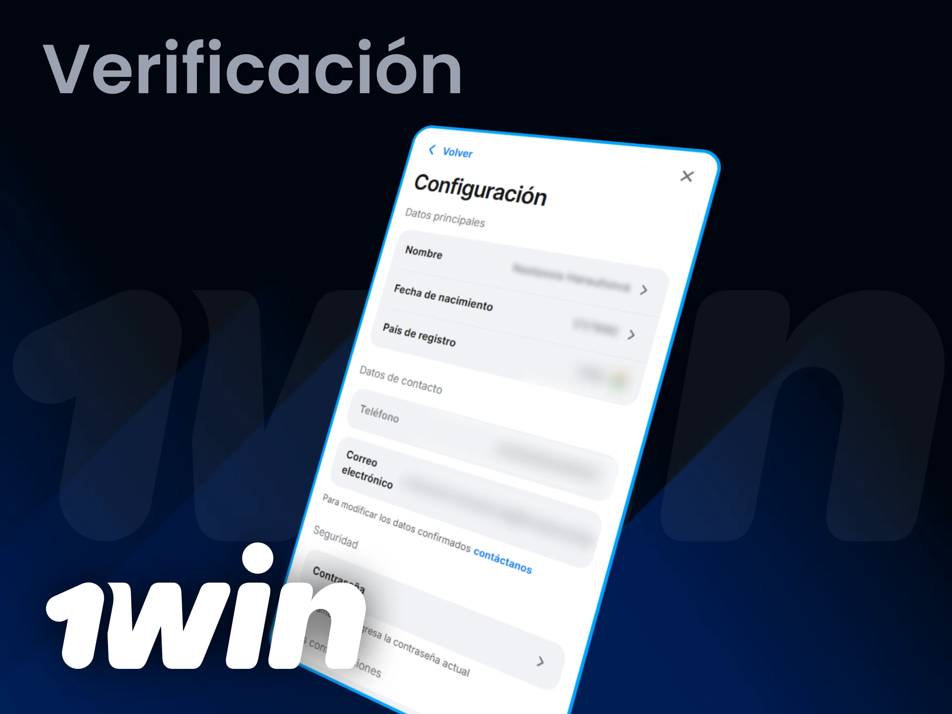 Verifica tu cuenta en la web de 1Win.